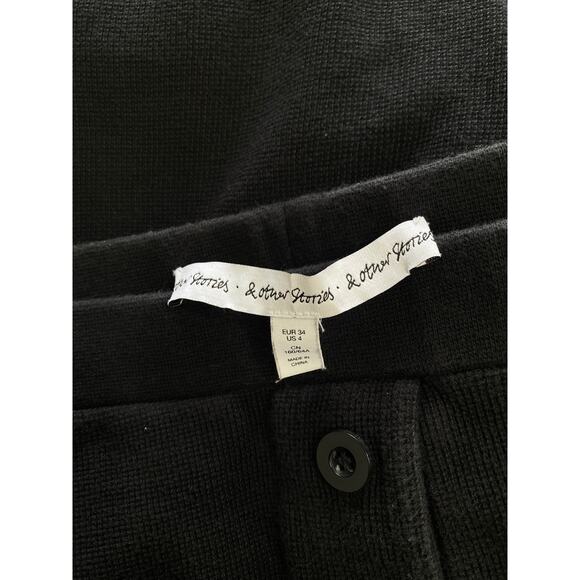 & Other Stories Black Knit Textured Button Jogger - Picture 7 of 7